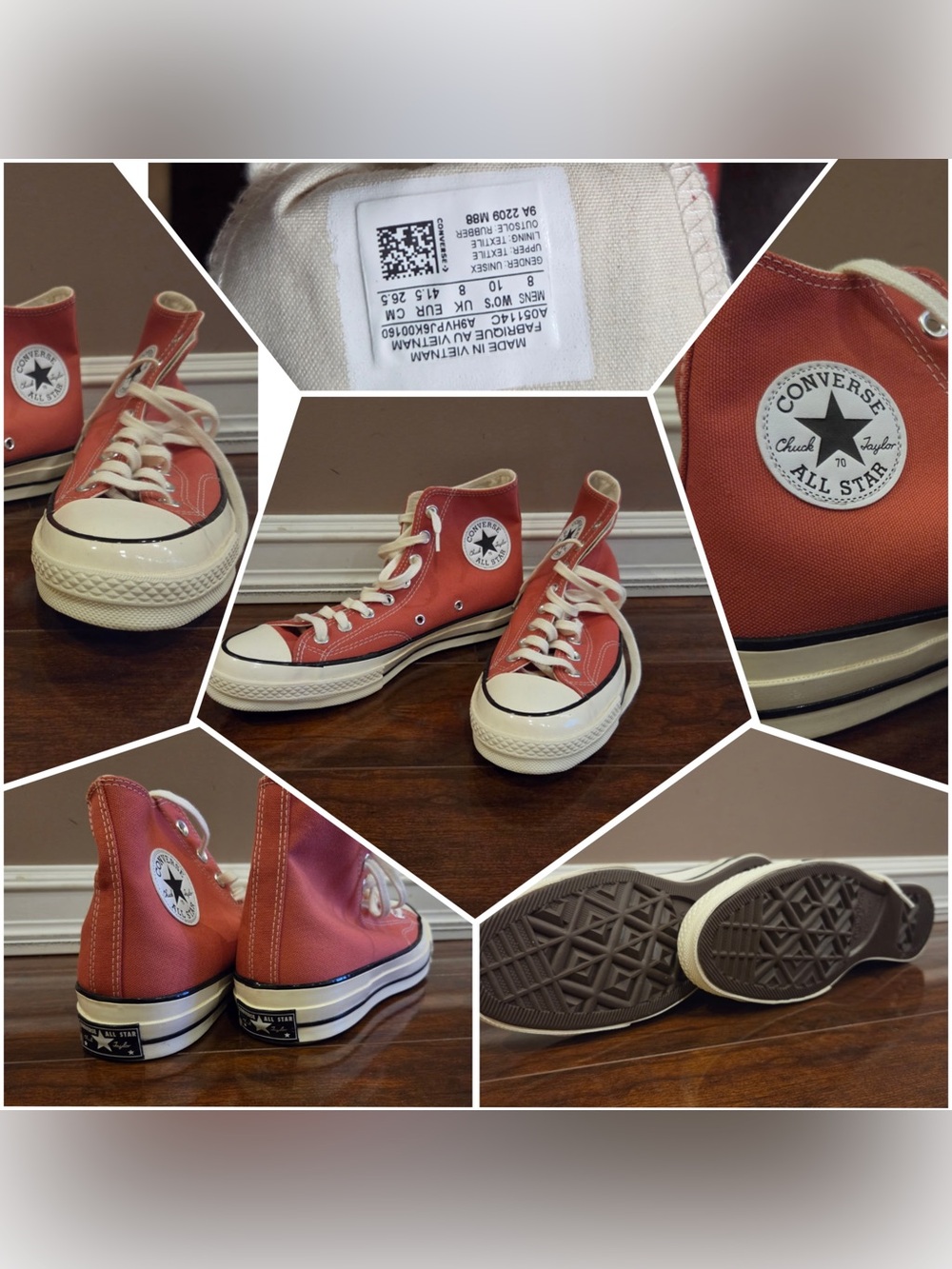 Converse High Top Sneakers in Coral with White Accents